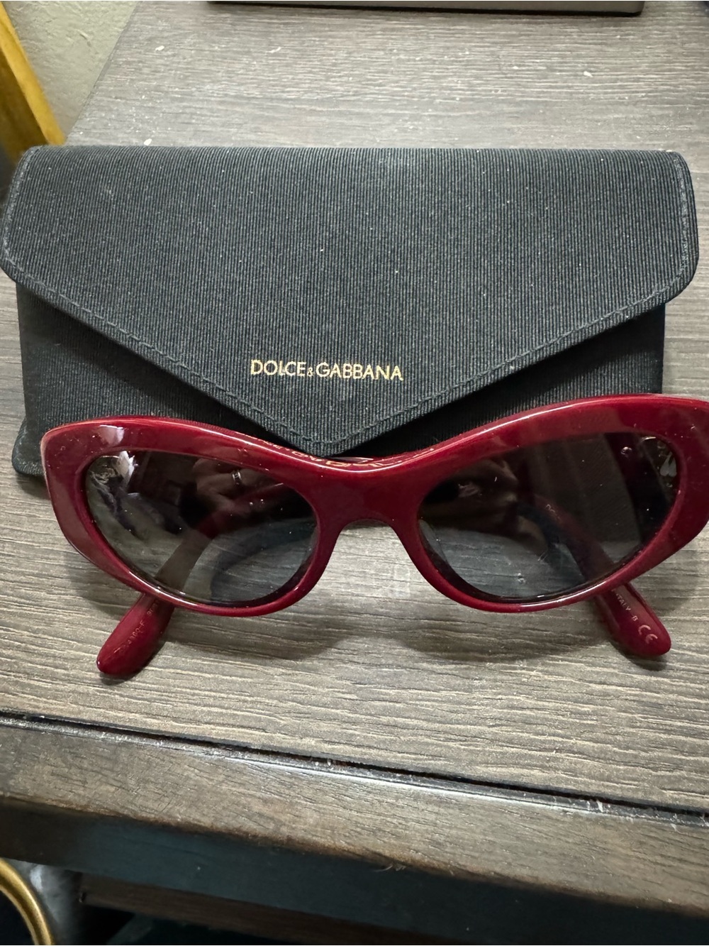 Dolce & Gabbana Women's Deep Red Oval Sunglasses - Picture 2 of 7